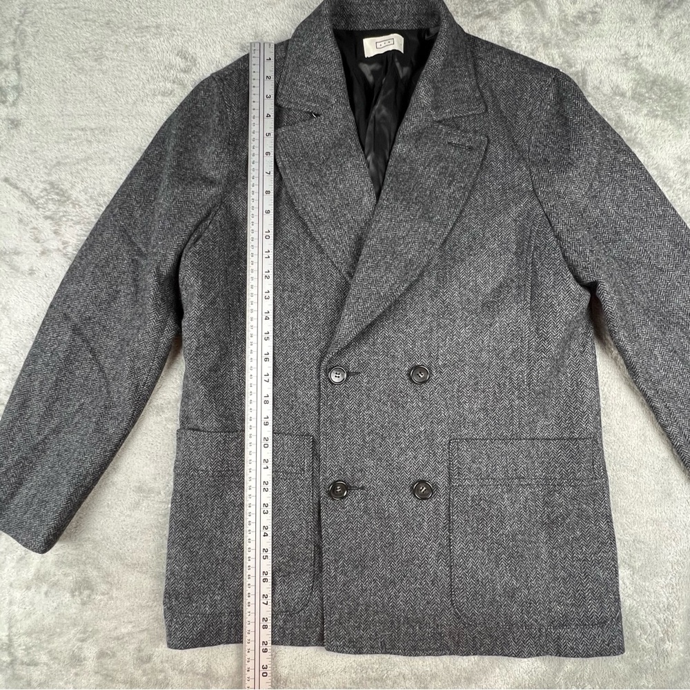 AYR The Casino Blazer Jacket Mens S Herringbone Moon Merino Lambswool Chore Coat - Picture 3 of 14